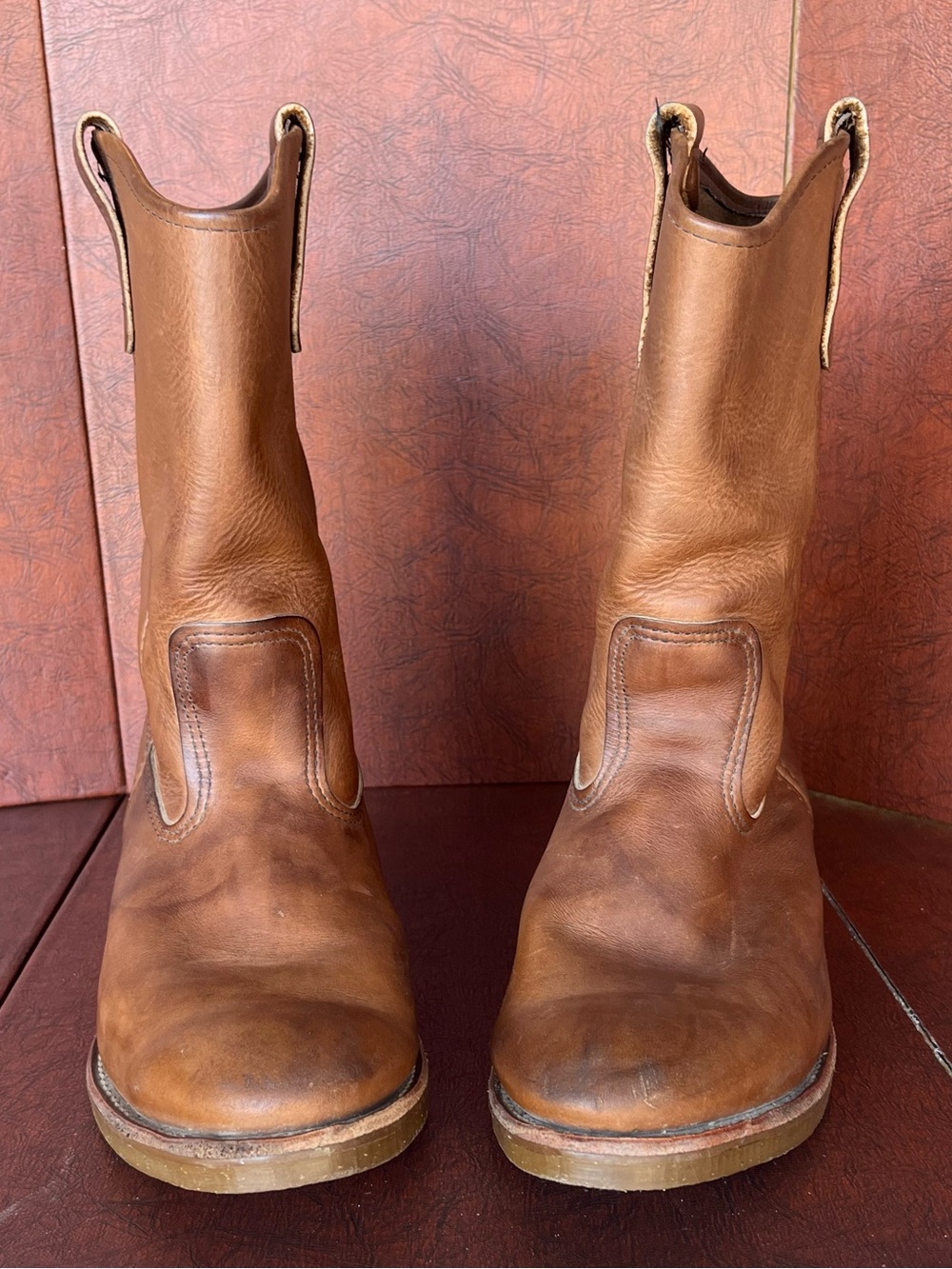 Red Wing Brown Leather Pull-On Work Boots